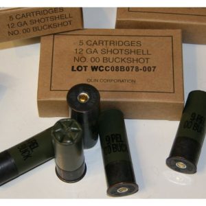 Military 12ga 00 buckshot. 5 rd. per box. Made by Winchester